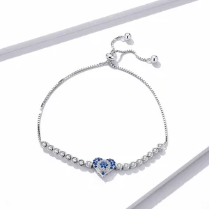 Bratara din argint Blue Heart Tennis