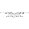 Bratara din argint cu inima si aripi personalizata cu initiala text picture - 1