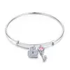 Bratara din argint Lock and Heart Key Bangle picture - 1