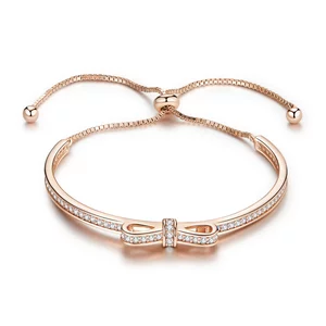 Bratara din argint Rose Studded Bow