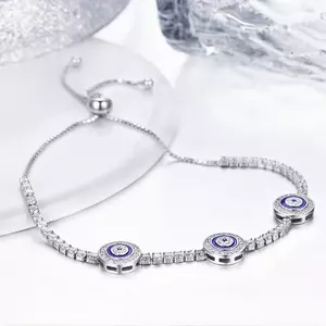 Bratara din argint Trio Blue Eye Tennis