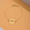 Bratara din aur 14 K cu Banut decupat inima personalizata cu text picture - 3