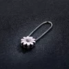 Brosa din argint Flower Safety Pin
