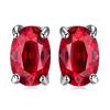 Cercei de argint Oval Ruby