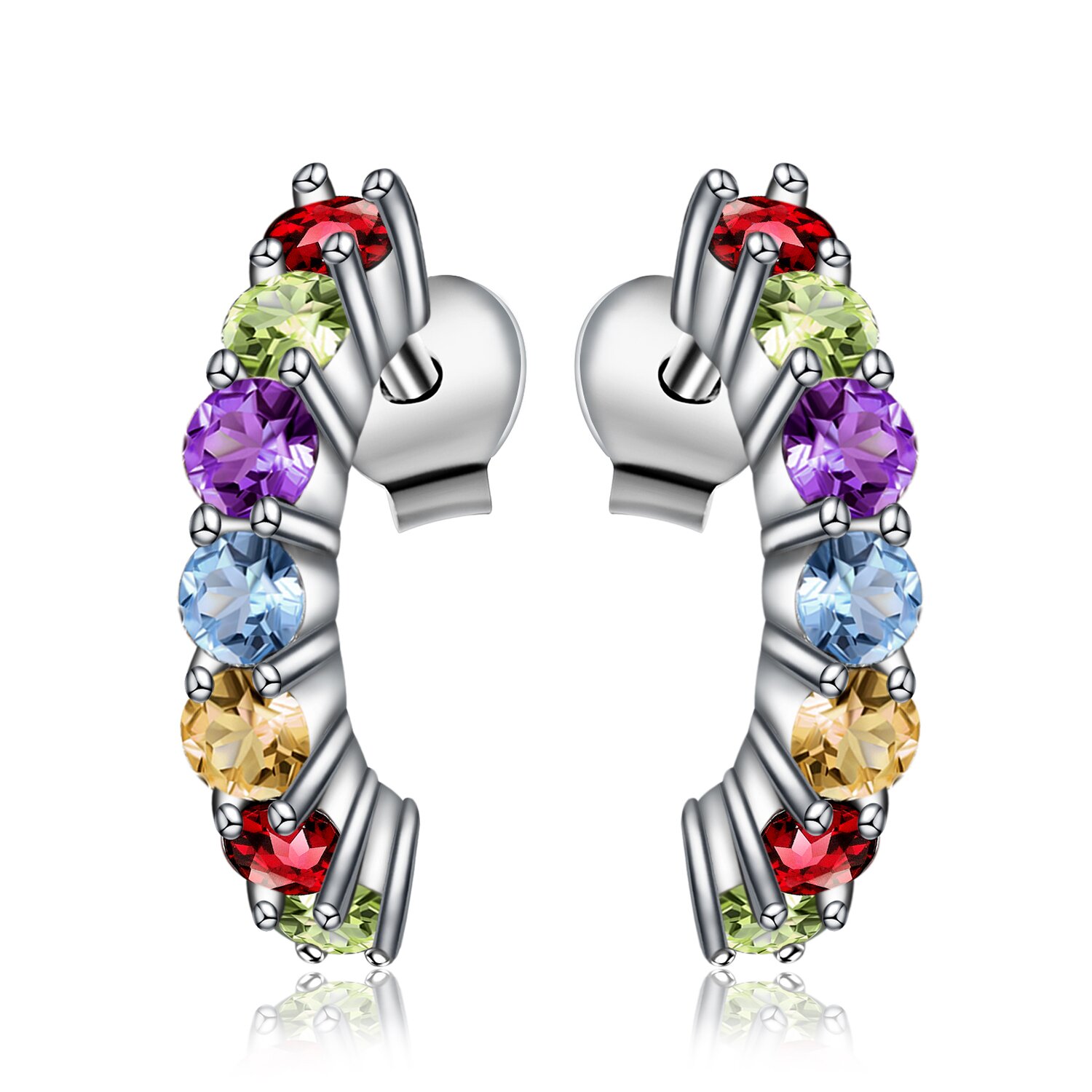 Cercei de argint rainbow stones