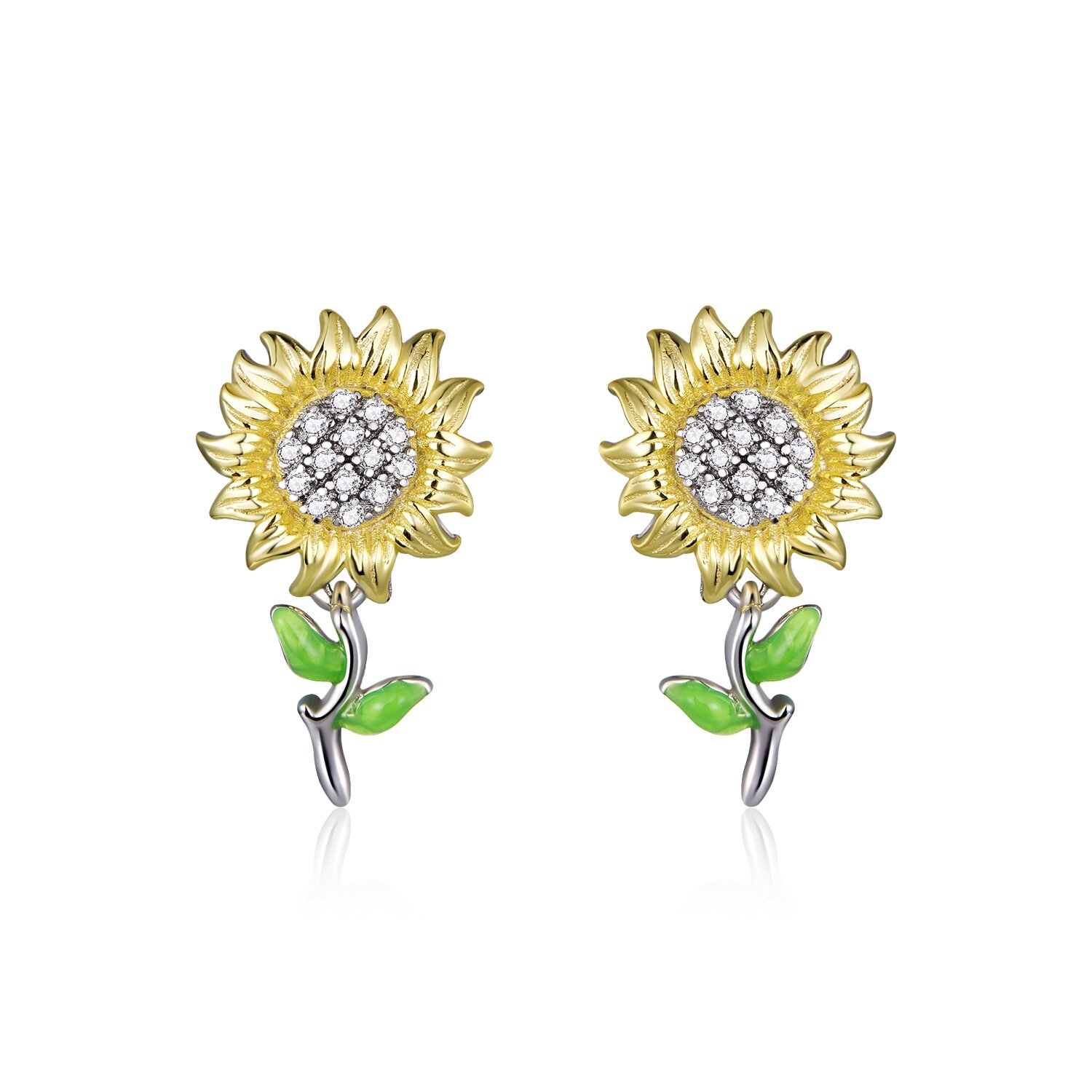 Cercei din argint Beautiful Sunflower