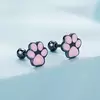 Cercei din argint Black and Pink Paw picture - 2