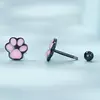 Cercei din argint Black and Pink Paw picture - 3