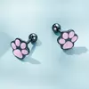 Cercei din argint Black and Pink Paw picture - 4