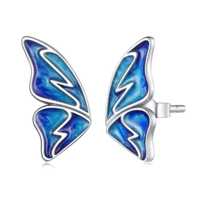 Cercei din argint Blue Butterfly Email