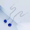 Cercei din argint Blue Crystal Long Chain picture - 3