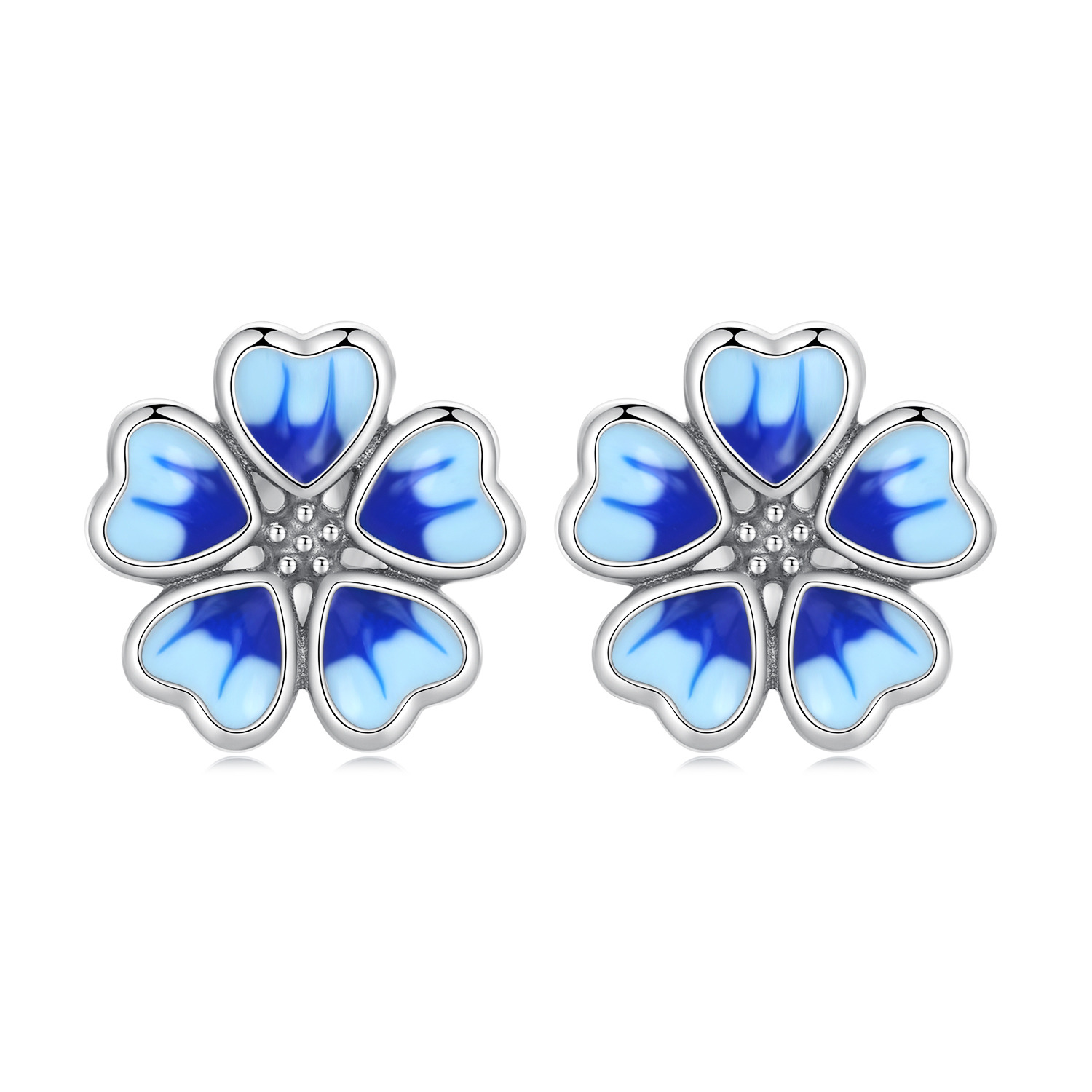 Cercei din argint Blue Flower