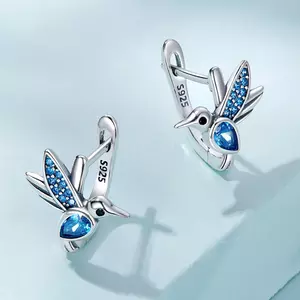 Cercei din argint Blue Hummingbirds