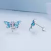 Cercei din argint Blue Shine Dragonfly picture - 3