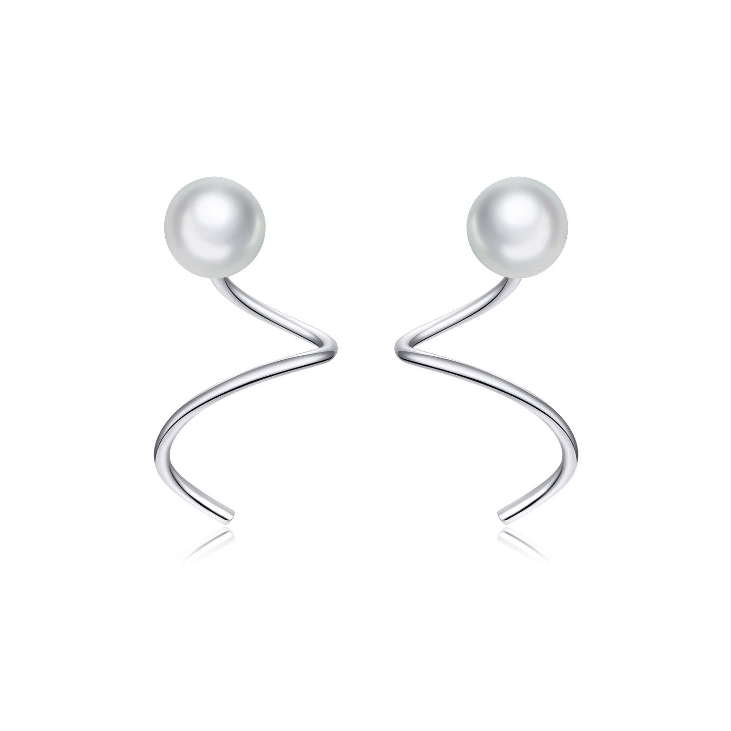 Cercei din argint Circle Pearl Earrings