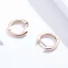 Cercei din argint Classic Small Hoops rose gold picture - 4