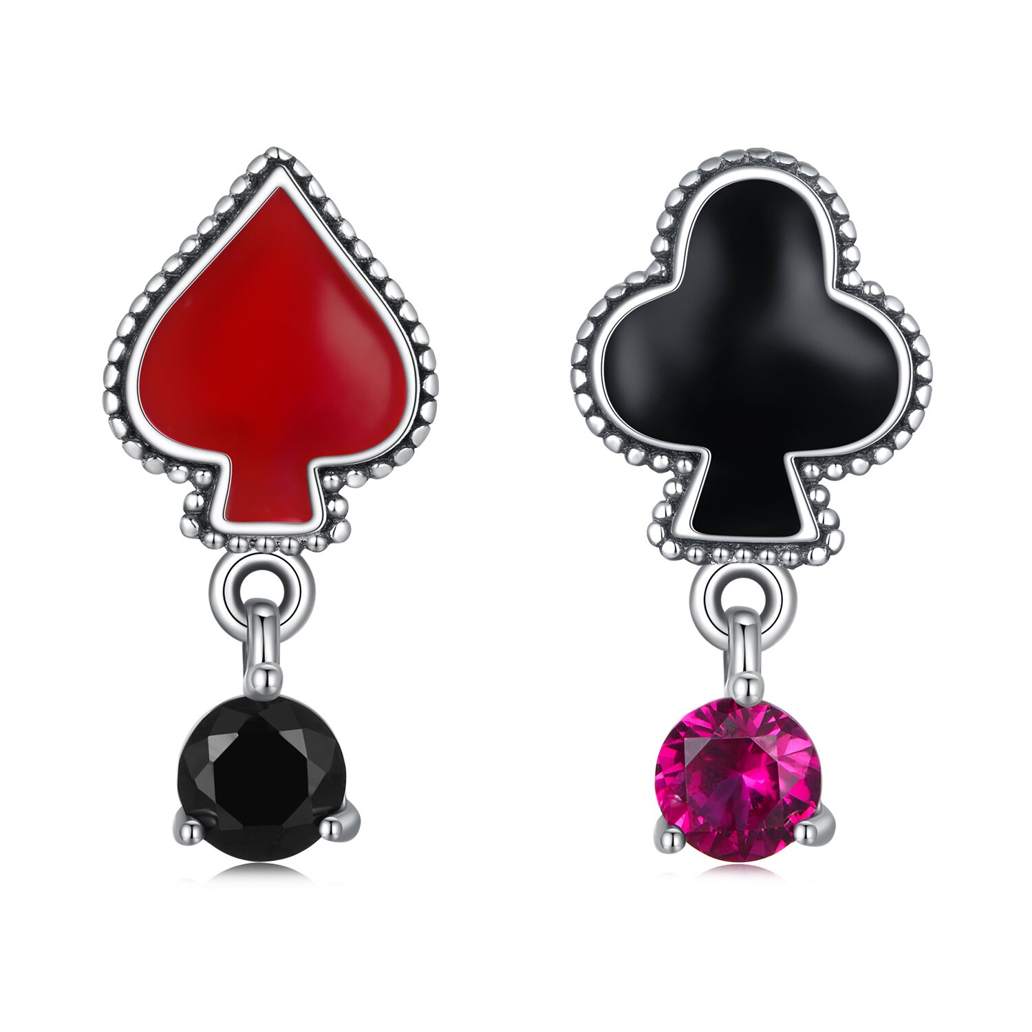 Cercei din argint Clubs and Diamonds Crystal and