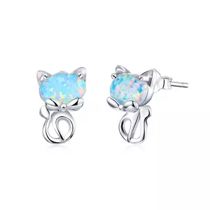 Cercei din argint Color Silver Cats