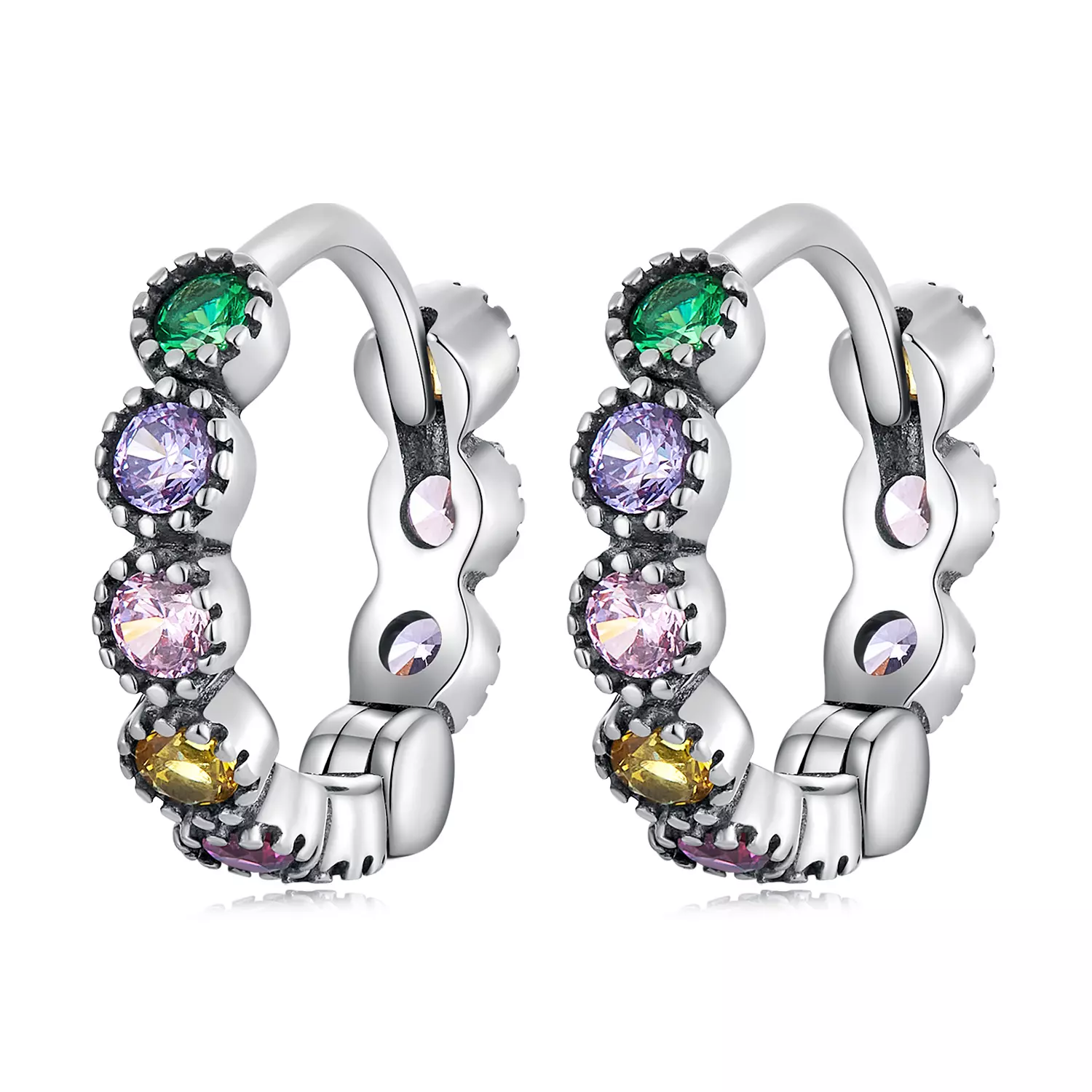 Cercei din argint Colored Circles