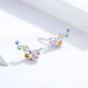 Cercei din argint Colored Dots
