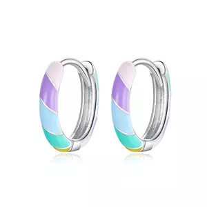 Cercei din argint Colorful Hoops