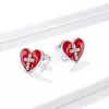Cercei din argint Cross Red Heart picture - 4