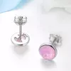 Cercei din argint cu Cristale Roz Opalescent picture - 3