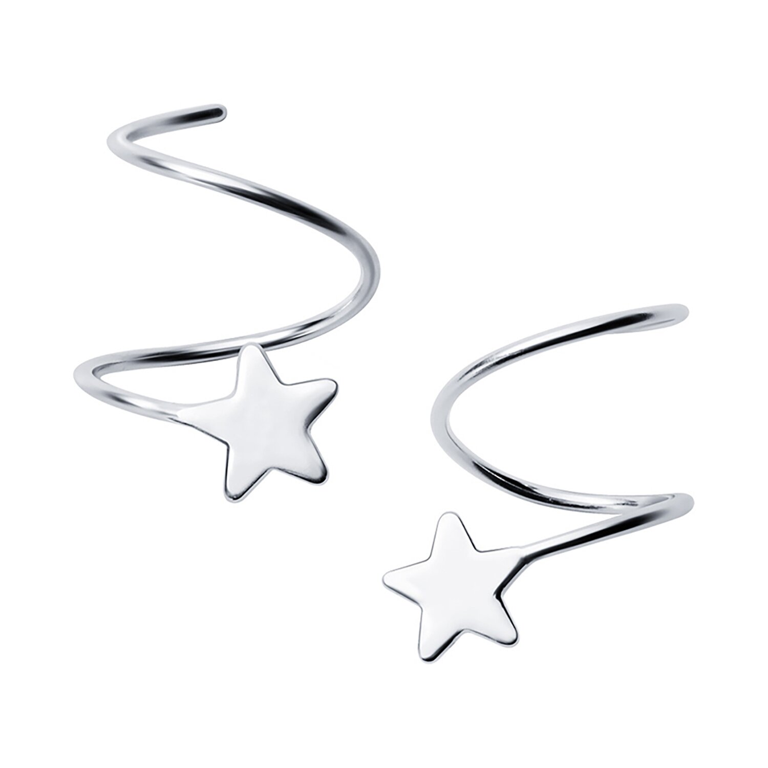 Cercei din argint curved falling stars