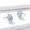 Cercei din argint Cute Blue Turtles