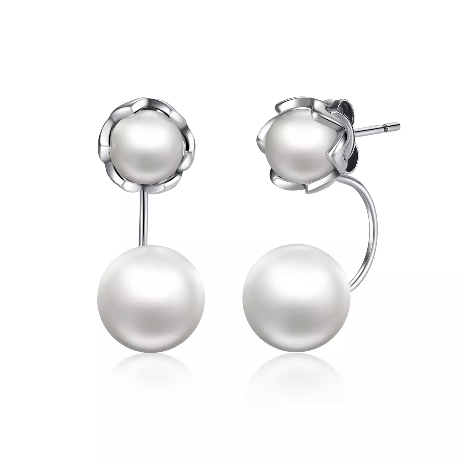 Cercei din argint Double Fancy Pearl