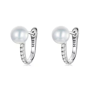 Cercei din argint Elegant Top Pearl