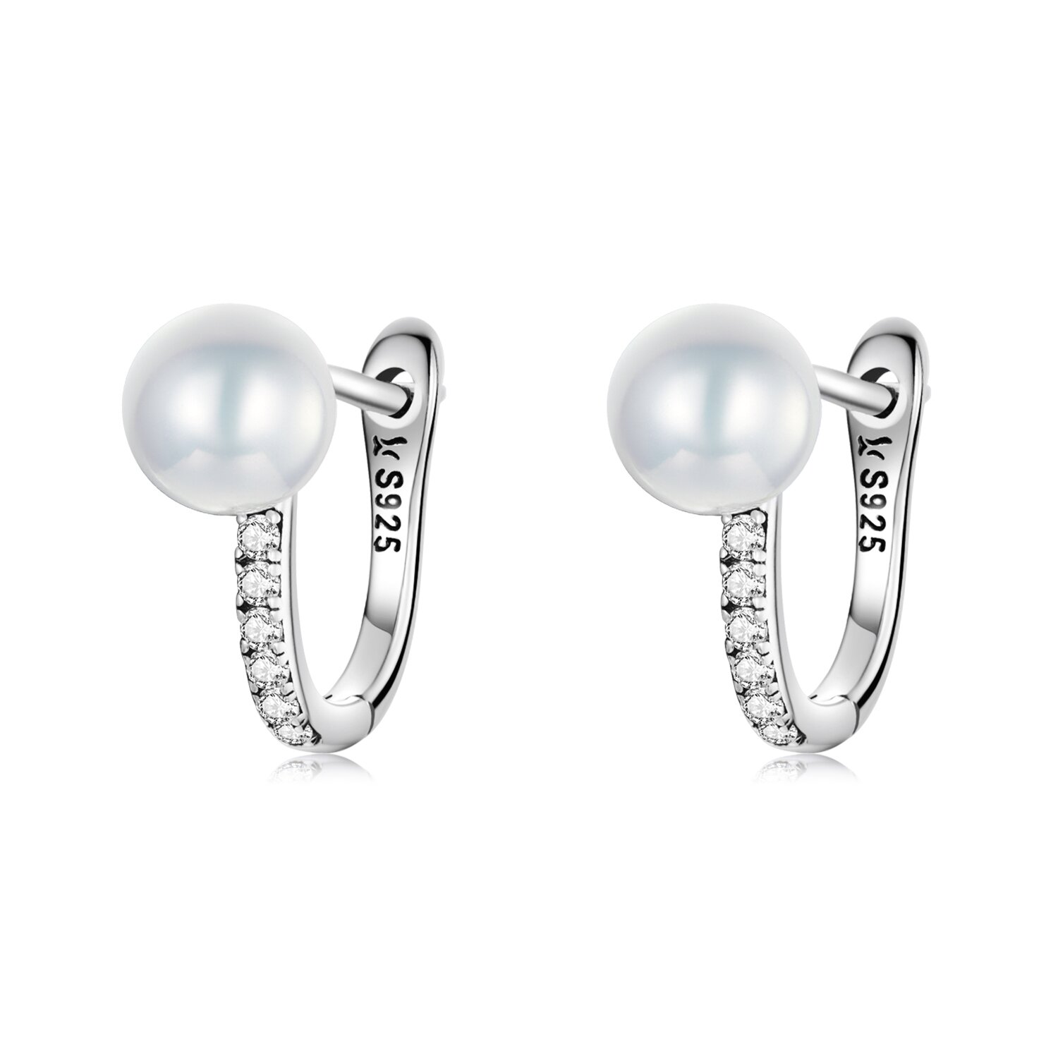 Cercei din argint elegant top pearl