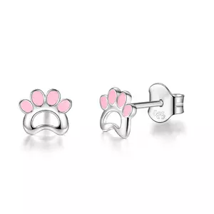 Cercei din argint Email Little Pink Paws