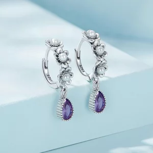 Cercei din argint Flower Pearls