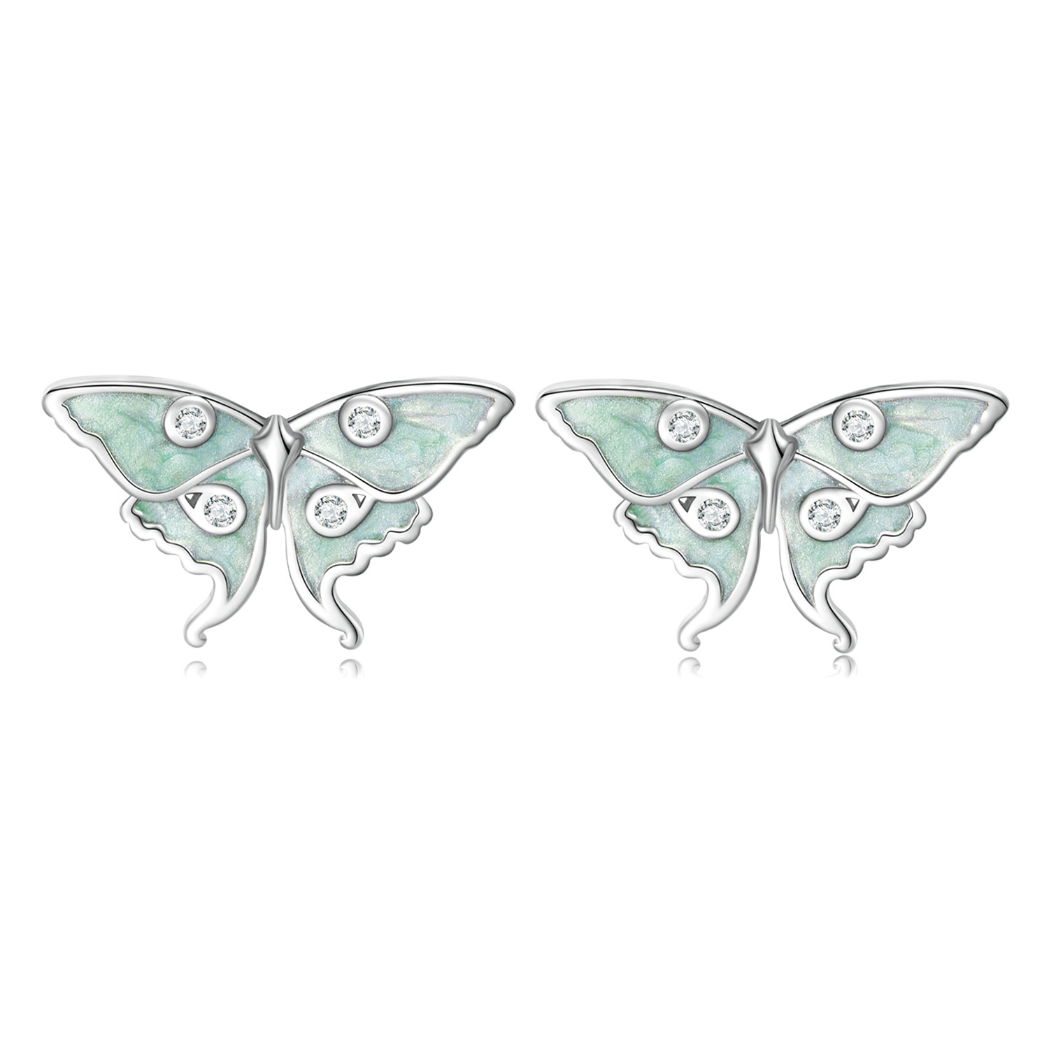 Cercei din argint Freedom with Butterfly