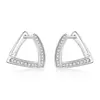 Cercei din argint Geometric Crystal Hoops picture - 1