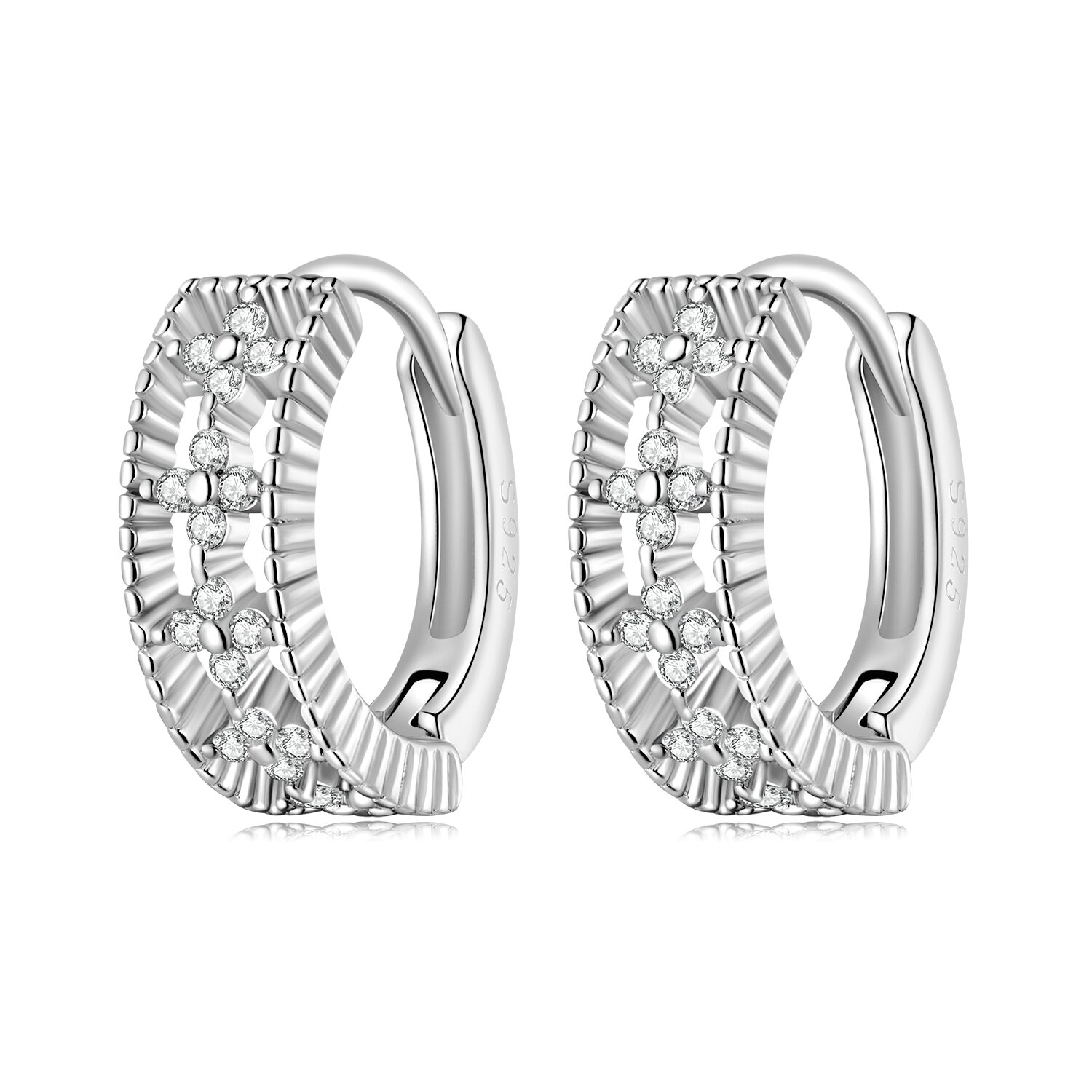 Cercei din argint glam studded circles