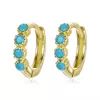 Cercei din argint Golden Blue Hoops picture - 1