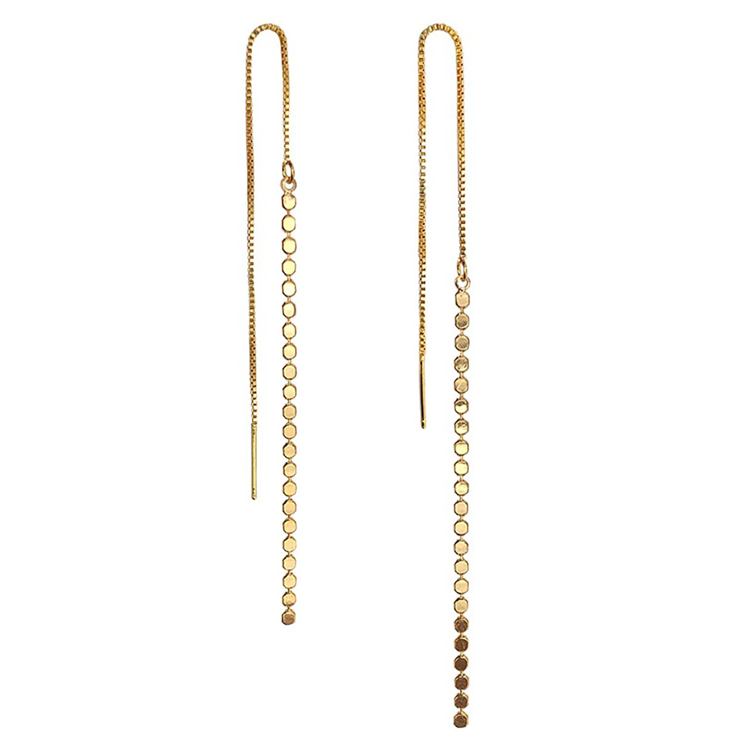 Cercei din argint golden chained flat spheres