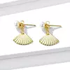 Cercei din argint Golden Pearl Shell picture - 1