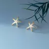 Cercei din argint Golden Sea Star picture - 1