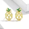 Cercei din argint Golden Sparkling Pineapple