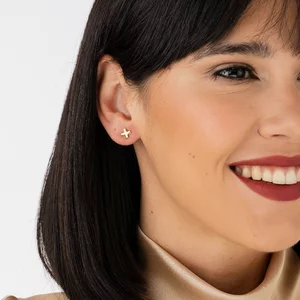 Cercei din argint Golden X Spot