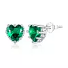 Cercei din argint Green Crystal Heart picture - 1