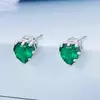 Cercei din argint Green Crystal Heart picture - 2