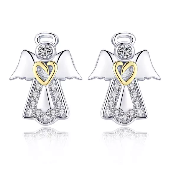 Cercei din argint Guardian Angel Heart