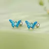 Cercei din argint Light Blue Butterflies picture - 3