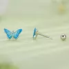 Cercei din argint Light Blue Butterflies picture - 2