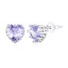 Cercei din argint Light Purple Crystal Heart picture - 1