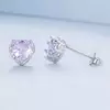 Cercei din argint Light Purple Crystal Heart picture - 3